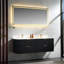 60" Black Fluted Floating Double Sink Bathroom Vanity, Wall Mount Cabinet with Integrated Acrylic Double Sink & 4 Soft Close Drawers-984863318-984863313