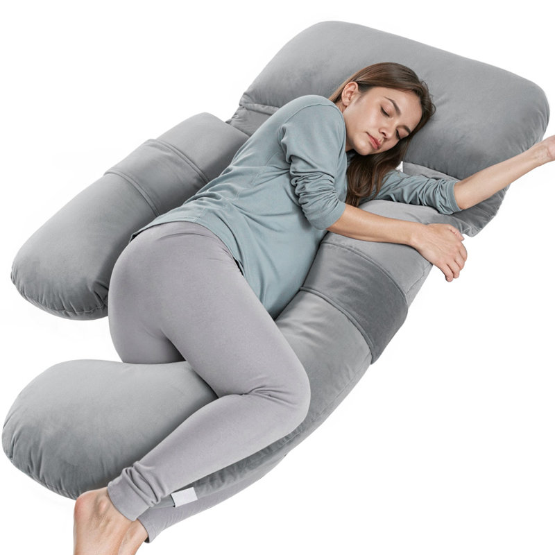 Pregnancy Pillows With Adjustable Wedge Pillow, U Shaped Full Body Maternity Pillow With Removable Cover - Support For Back, Legs, Belly, Hips For Pregnant Women Sleeping 