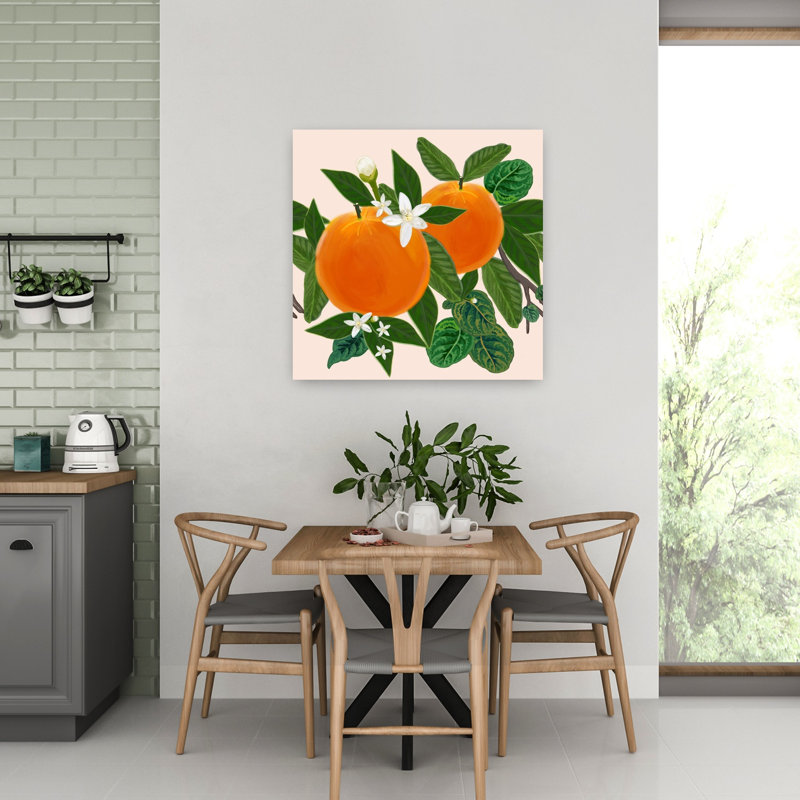 Art contemporain, art floral abstrait, H 32 po x l 32 po