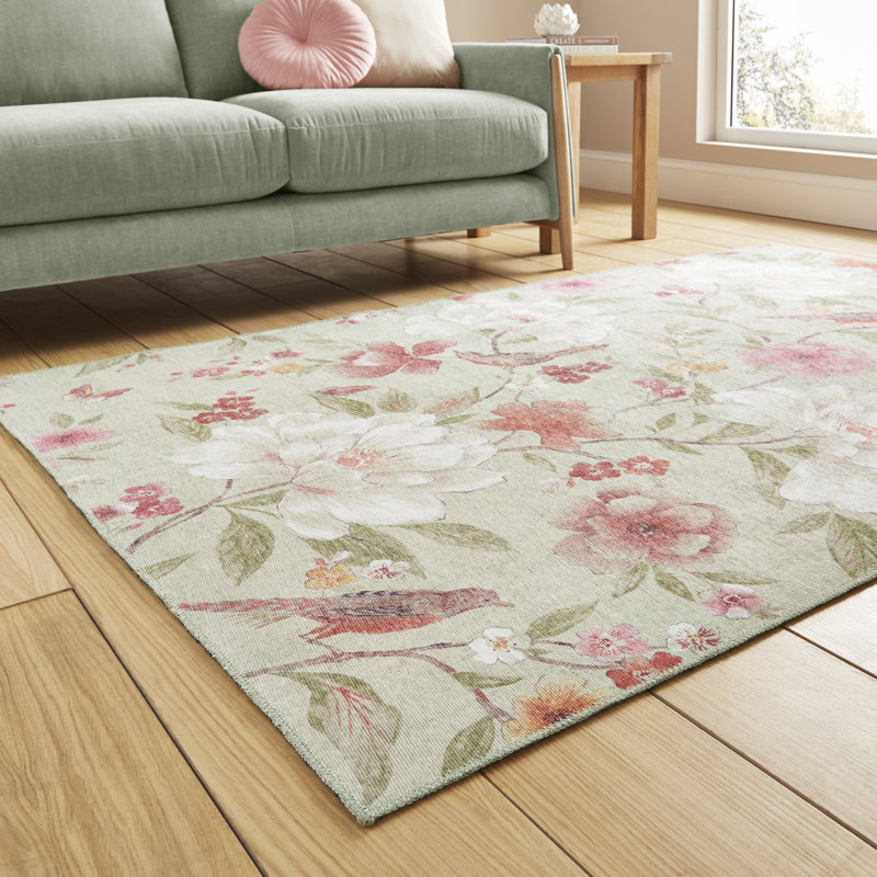CL - Pippa Floral Sage Green - 152 x 230, Sage Green, Rectangle 122 x 170 cm