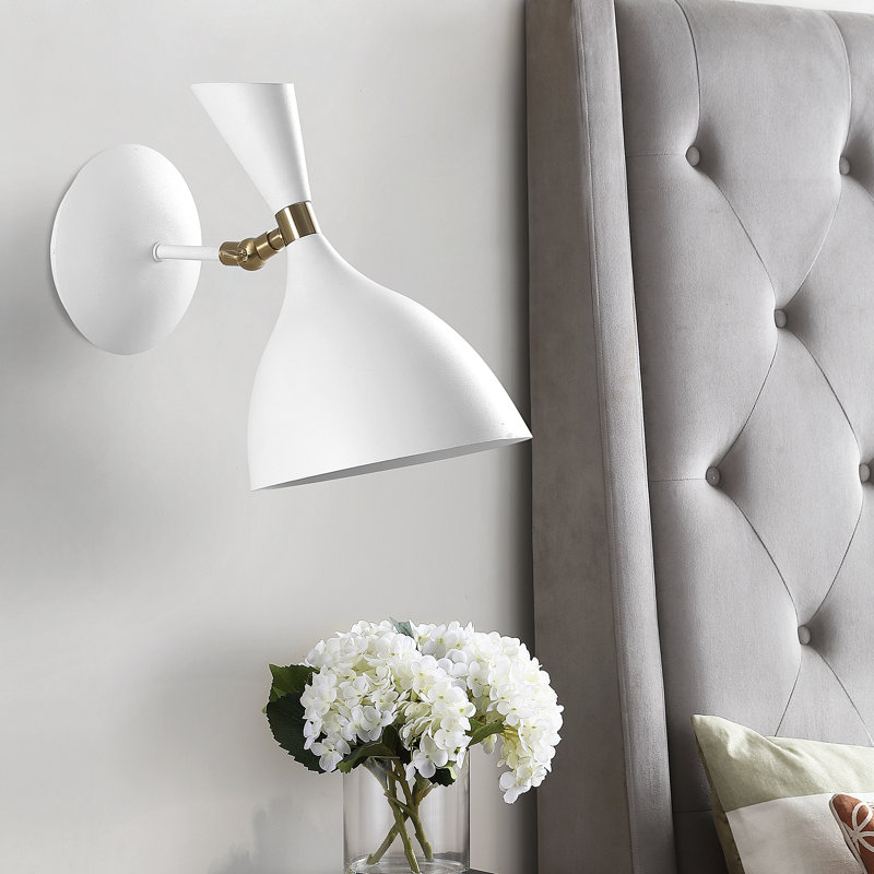 Bloomsdale 1 - Light Brass Gold Wallchiere, White
