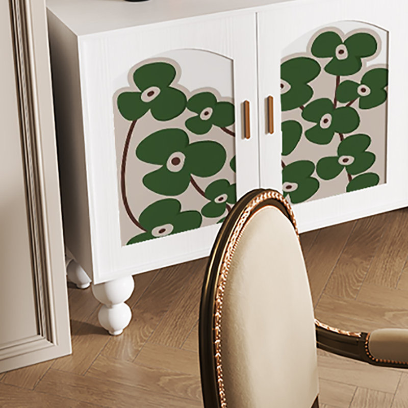 Buffet multifonctionnel 59,1 po, Blanc/vert