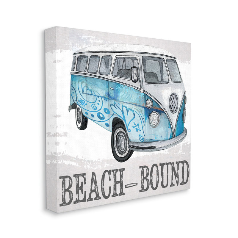 «Beach Bound Summer Holiday Van» par Karen Smith - impression, H 24 po x l 24 po x P 1,5 po, Toile tendue