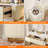 Edorta Vanity Desk with Mirror and Lights, Modern Makeup Vanity Table Set with 4 Storage Drawers and Vanity Stool