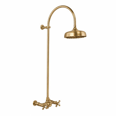 Exposed Shower System 36" Wall Mounted Set with 7"Center and Cross Handles
