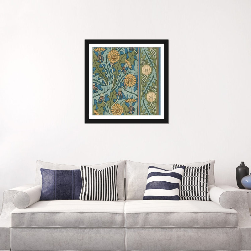 « nouveau tissu motif ix », impression sur toile, H 16 po x l 16 po x P 1 po, Papier d'art encadré noir, Blanc