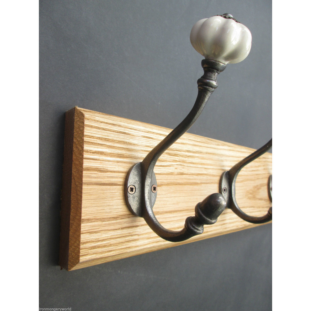 Solid Wood 4 - Hook Wall Mounted Coat Rack