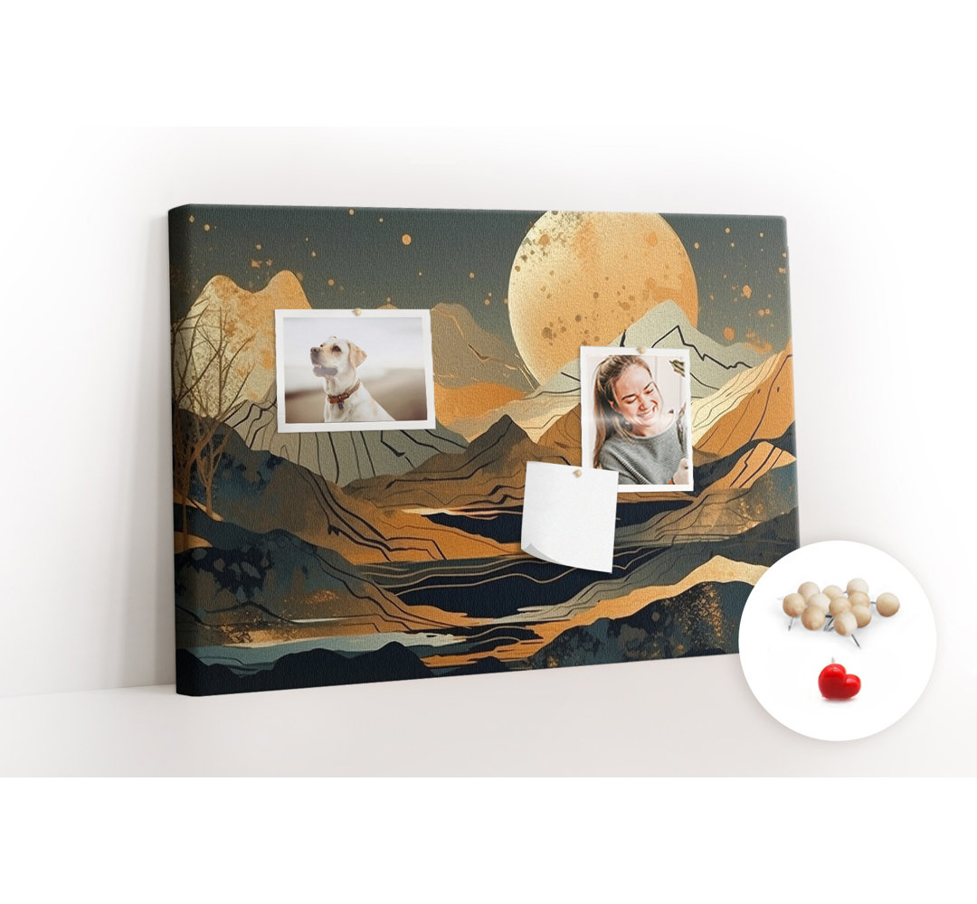 Wall Mounted bulletin board print home decor message pin boards decorative corkboard Sunset landscape