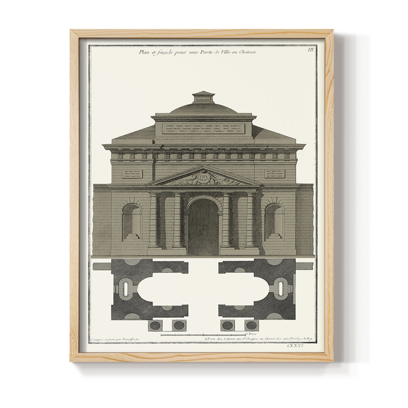 Bâtiments et façades III, reproduction encadrée - bois massif