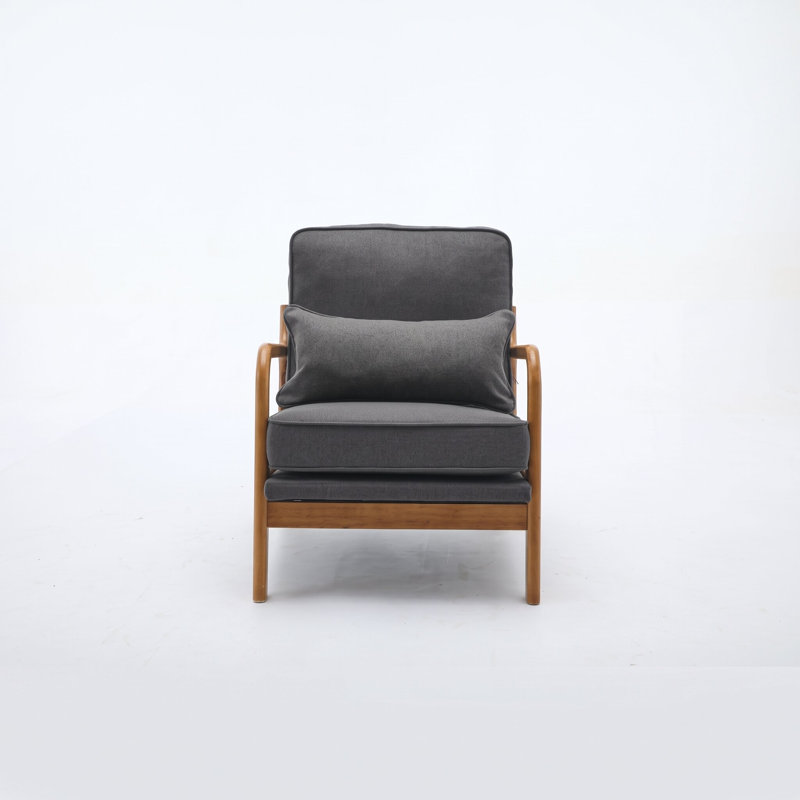 Fauteuil rembourré, Lin gris foncé