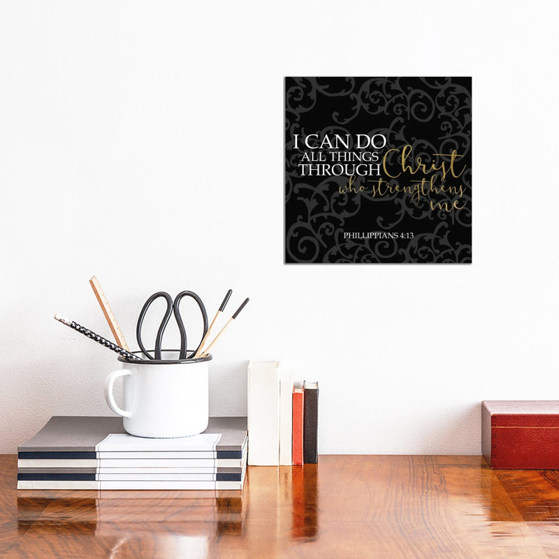 I Can Black Square by Kimberly Allen - Wrapped Canvas Painting, 30.48cm H x 30.48cm W