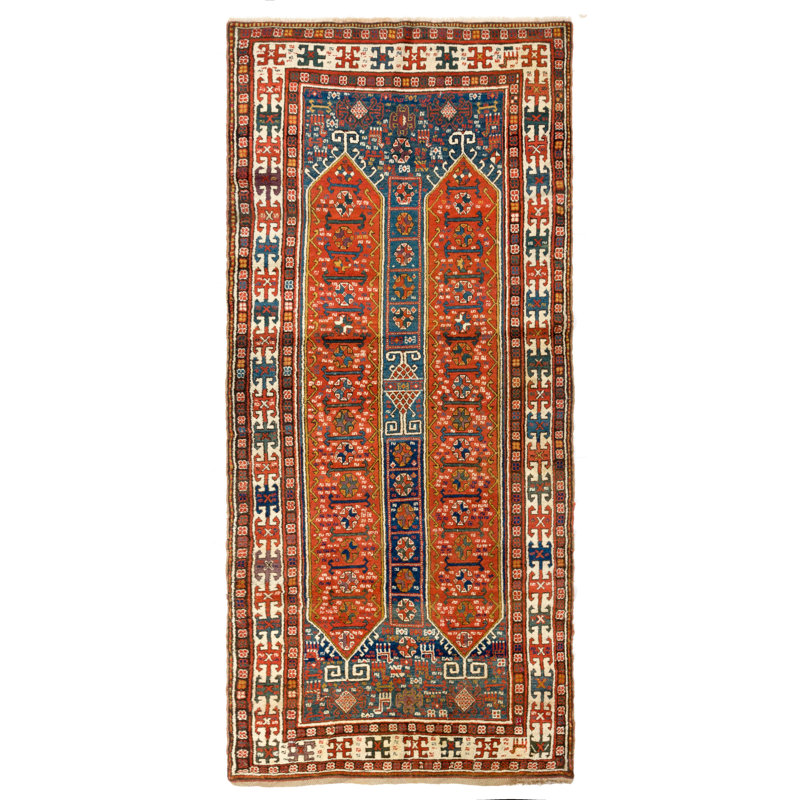 Tapis de couloir antique du Caucase, Karabagh, vers 1880