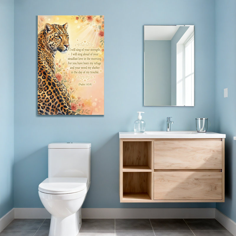 Art graphique sur fond de mode léopard floral, H 18 po x l 12 po