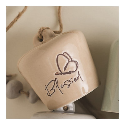  Outdoor Patio Ceramic Hanging Bell Accent 5.9'' L