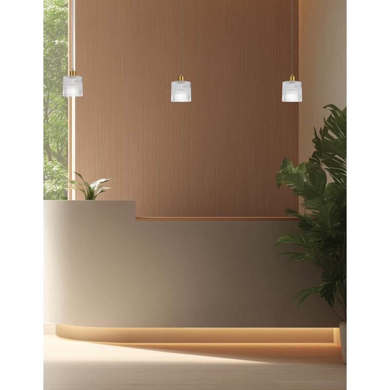 Luminaire suspendu 1 lumière Nadine, H 79,75 po x l 7 po x P 7 po, Laiton vieilli