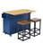 3PCS Farmhouse Kitchen Island Set With 2 Stools, Drop Leaf, Cabinet, Drawers, Door Shelves, And Power Outlet-1527378783