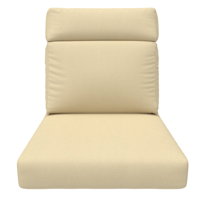24.5 x 27 inch Arnisa Sunbrella Outdoor Cushion For High Back Chair, 6 inch Thick Outdoor Replacement Cushion, Lamley Patio Wicker Chair Cushion Set