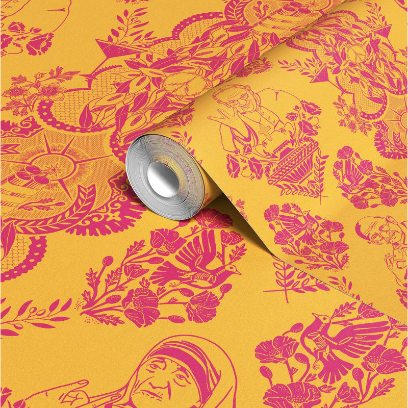 Real Ones Wallpaper, Yellow/Pink/Mustard