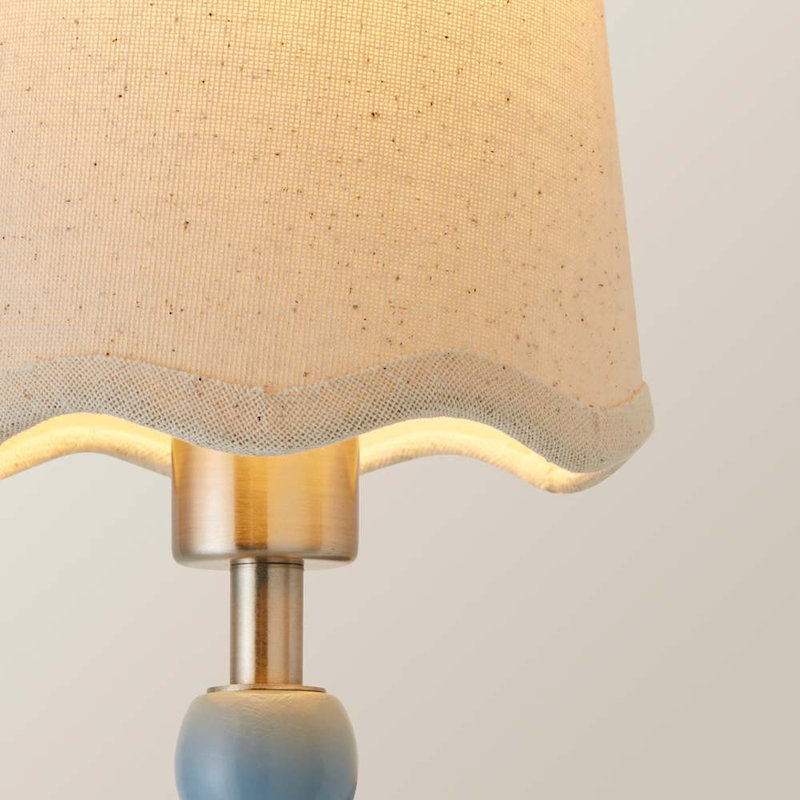 Alderic Manufactured Wood Armed Sconce, No, Cream, Blue