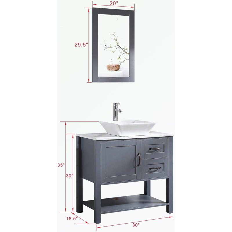 Adgar 30'' Single Bathroom Vanity with Top