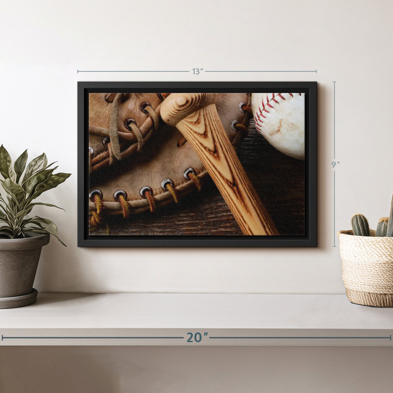 " Old Baseball Stuff Canvas Print ", 9" H x 13" W