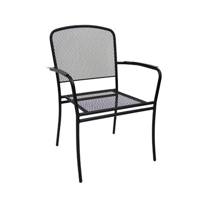 Outdoor Mesh Black Metal Armchair