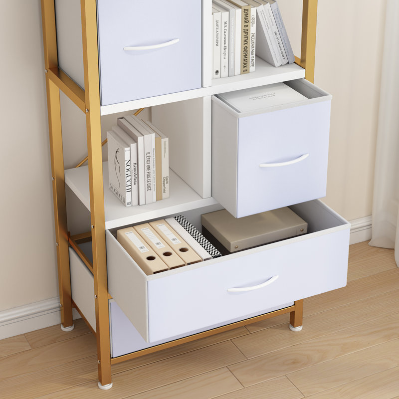 Bibliothèque Bales, Blanc / Naturel