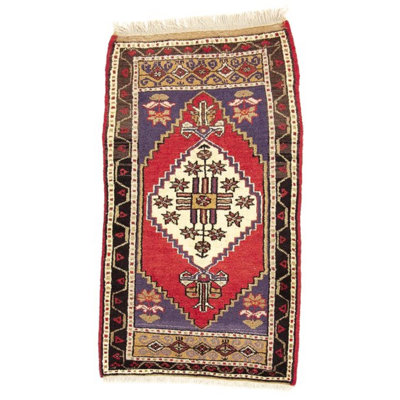 Rectangle 59 cm x 102 cm Oriental Wool Hand Woven Area Rug
