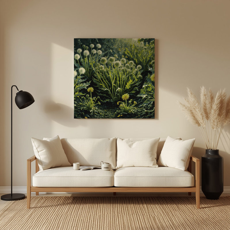 Art mural en métal légumes oreilles de chat vert, H 32 po x l 32 po