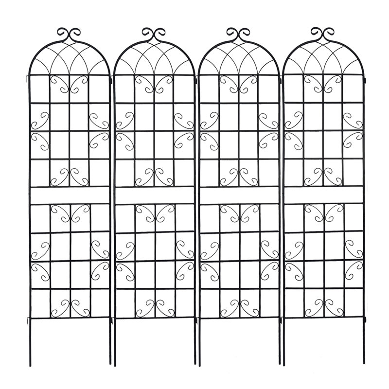 Treillis de jardin en métal facile à assembler avec revêtement résistant à la rouille pour plantes grimpantes et décoration de jardin