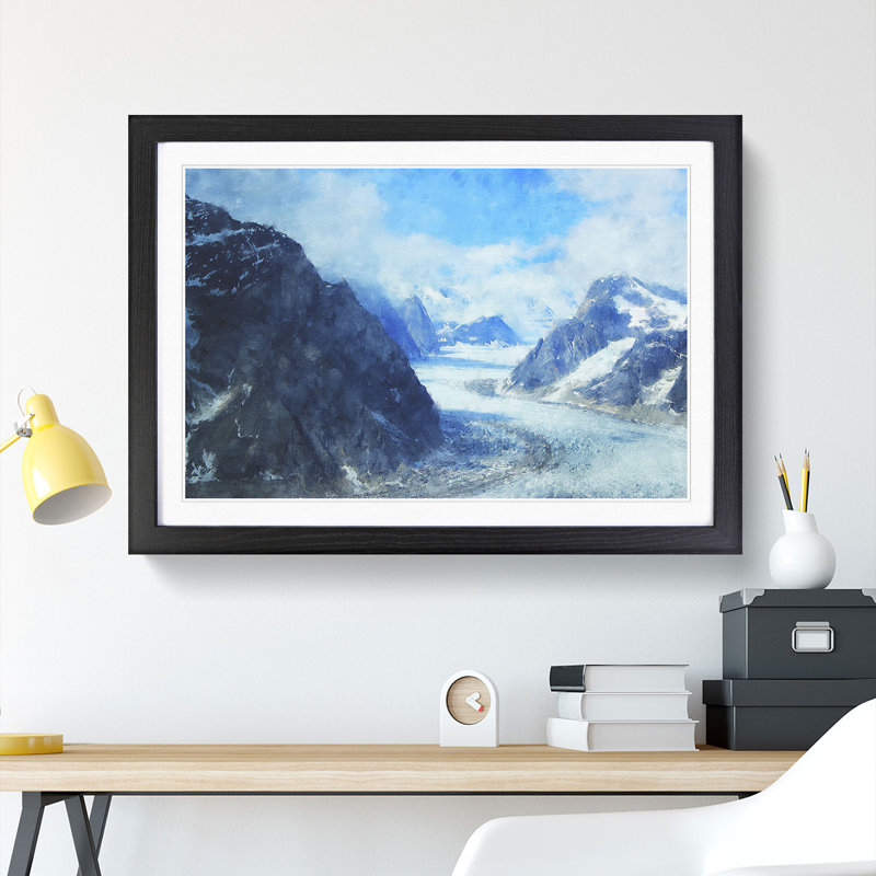 Mountain View Vol.3 - Picture Frame Painting, 27cm H x 36cm W x 2cm D, Black Framed