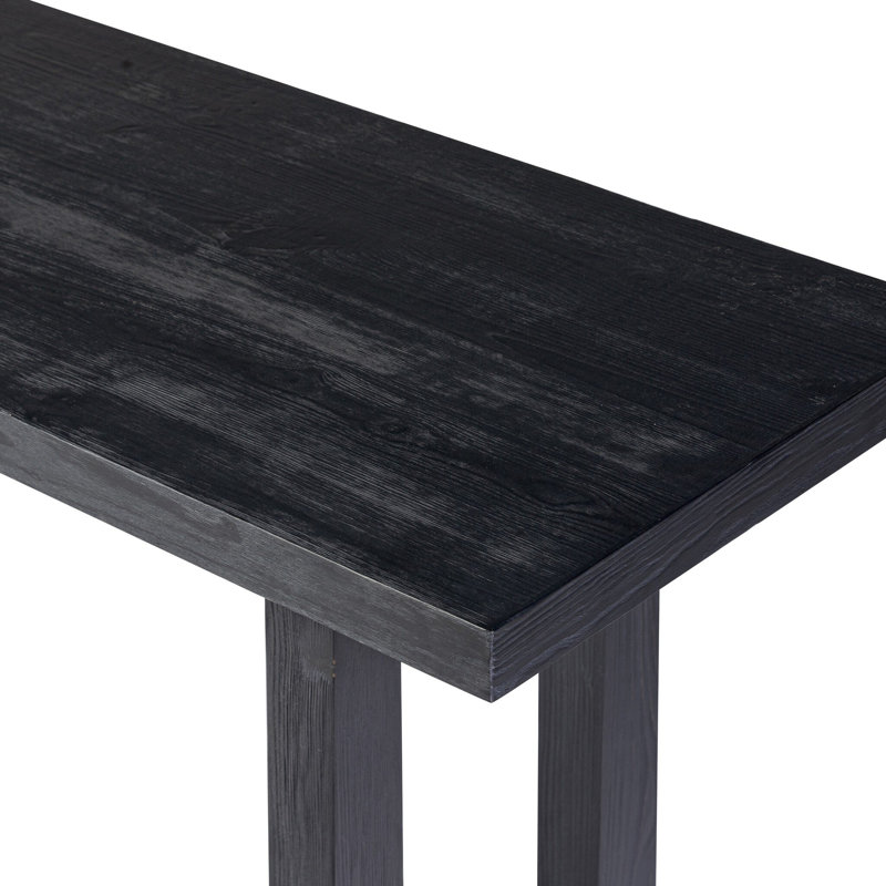Otto Pine Wood Dining Table, 30" H x 39.25" W x 110" L, Black