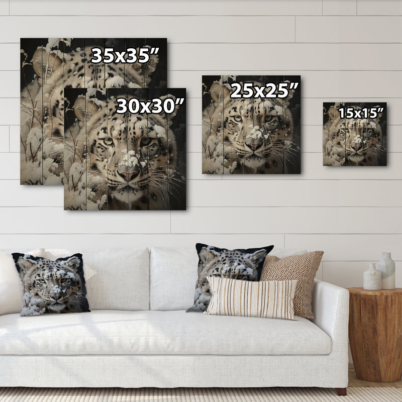 Ceryn White Tiger In Winter IV sur impression sur bois, H 15 po x l 15 po x P 0,78 po