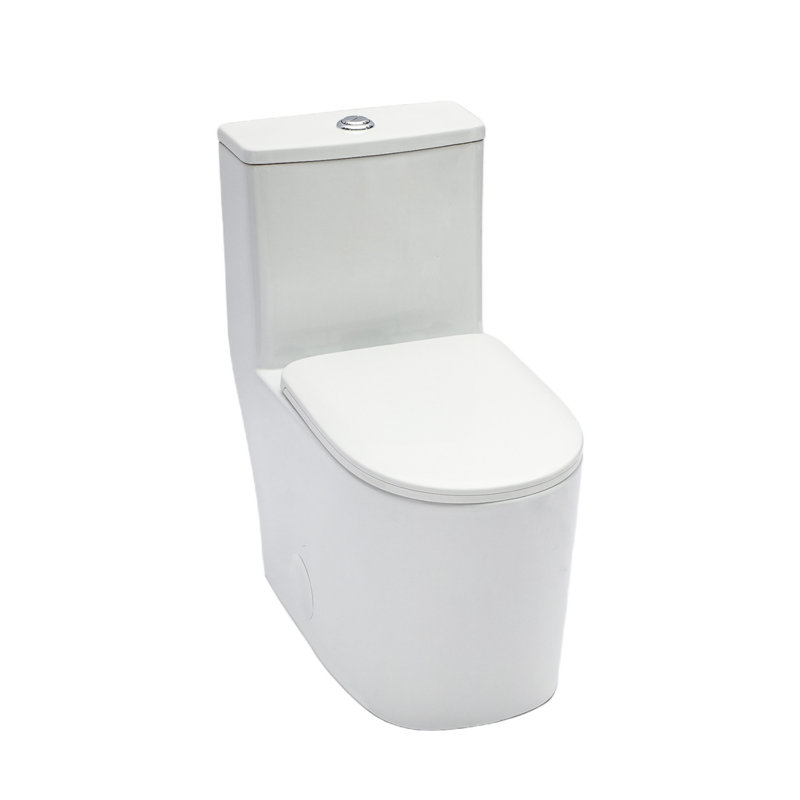 Ceramic One-Piece Toilet, Suitable For Bathrooms, 1.1/1.6 Gallons Per Flush, Dual Flush, Slow-Close Toilet Seat, Powerful Dual Flush, White
