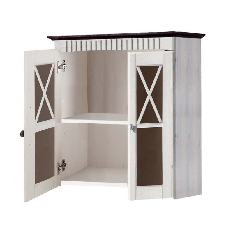 Vernita Solid Wood Bathroom Cabinet, Havana White Lacquer
