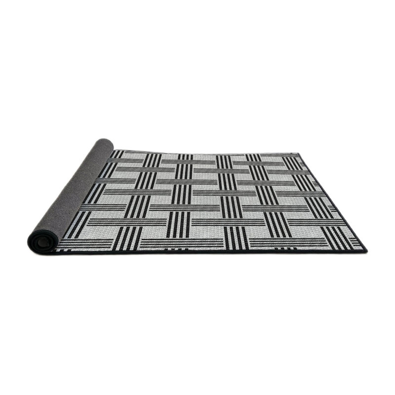 Tapis de zone noire à motifs, Rond 7 pi