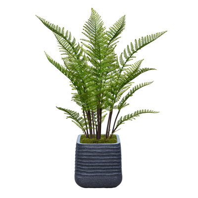 48.57 " H Faux Fern Plant in Plastic Planter