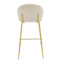 Kira Indoor Upholstered Bar Stool, Beige Fabric With Metal Frame, Set Of 2