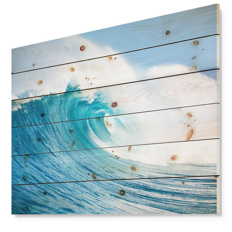 « blue ocean wave », impression, Bois