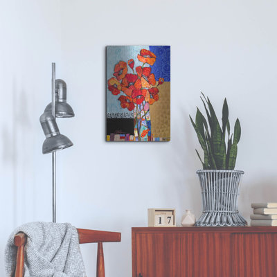 Winston Porter «Poppy Party!» par St Hilaire Elizabeth, art mural en métal