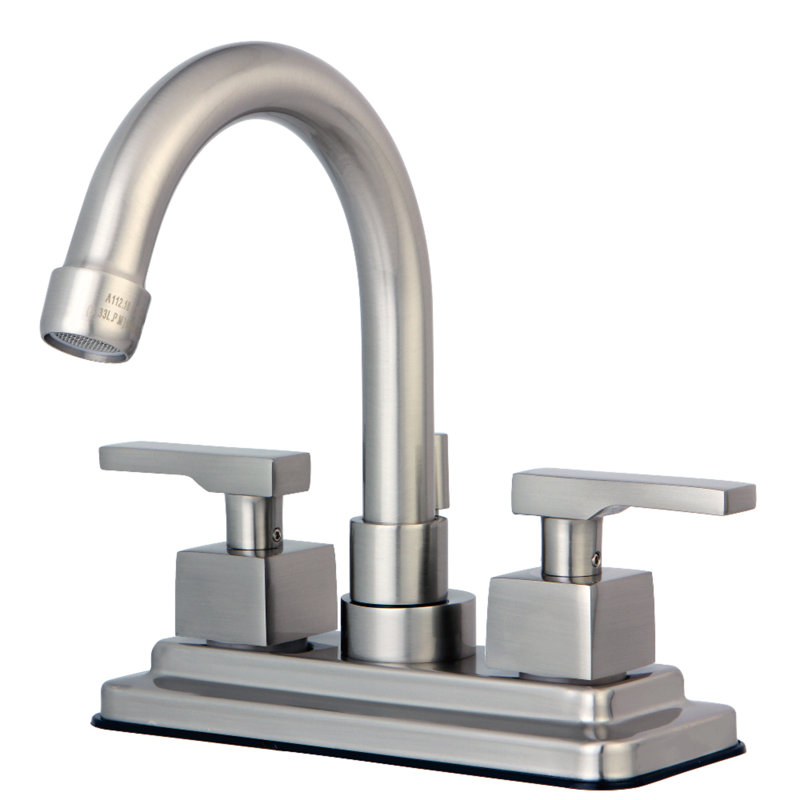 Tampa Centerset Bathroom Faucet with Drain Assembly, Satin Nickel