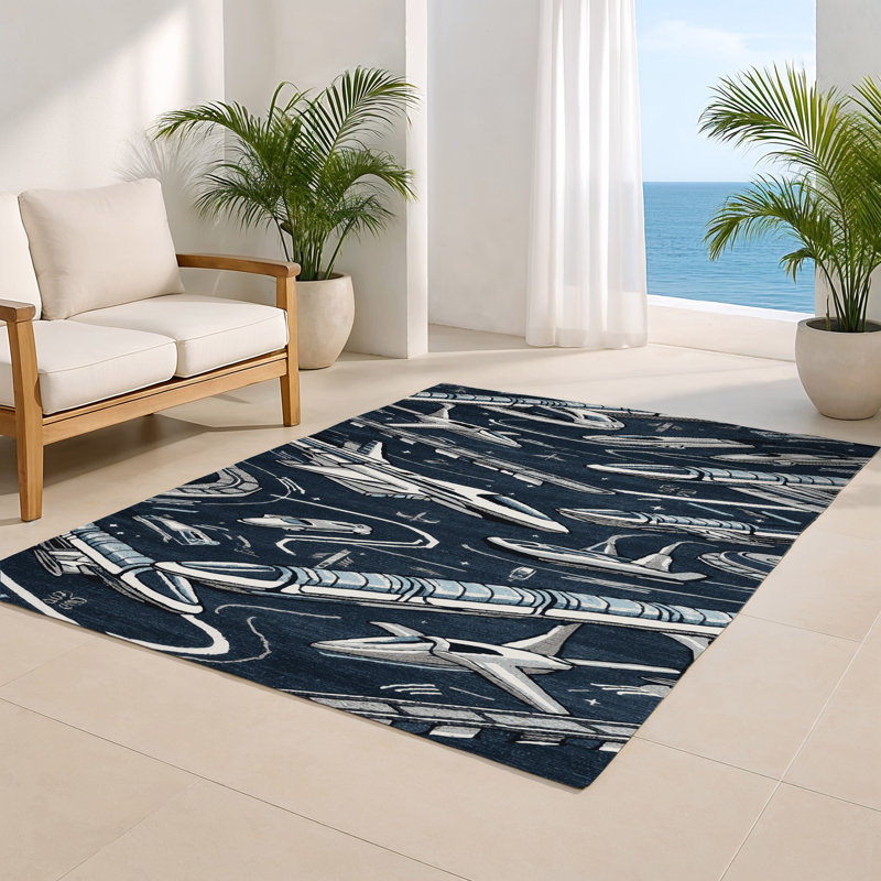 Tapis intérieur et extérieur gris Transport, Rectangulaire 8 pi x 10 pi
