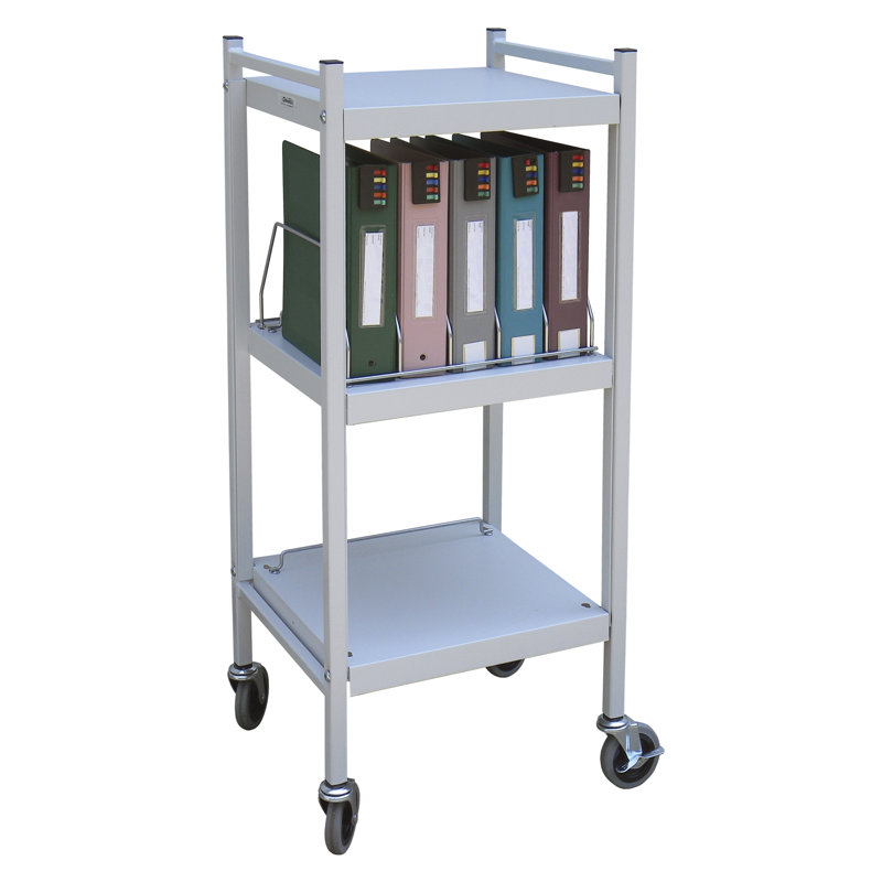 43.75'' H x 19'' W File Cart with Wheels, Light Gray