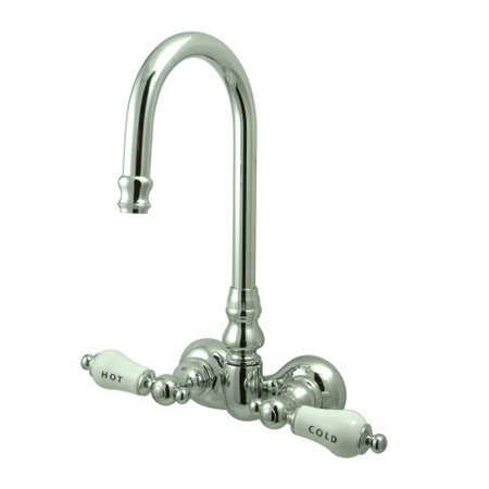 Hot Springs Double Handle Wall Mounted Clawfoot Tub Faucet, Chrome