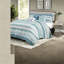 Ensembles de literie en coton confortables, conception côtière moderne, lit double / grand turquoise