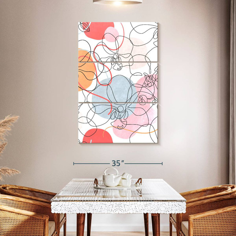Avery Orchids Line Abstract, 50" H x 32" W