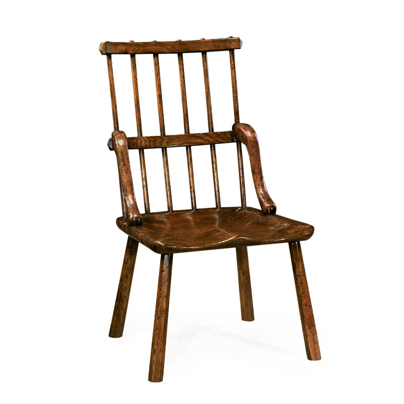 Sherwood Oak Solid Wood Dining Chair, Tudor Oak Dark Brown