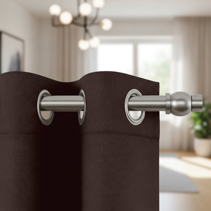Jeffro Pair of Eyelet Blackout Curtain Panels, 116.84cm Width x 137.16cm Drop, Brown