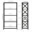Celine 66"H 4-Tier Metal Glass Wide Rectangular Bookcase in Blackened Bronze-1613347423