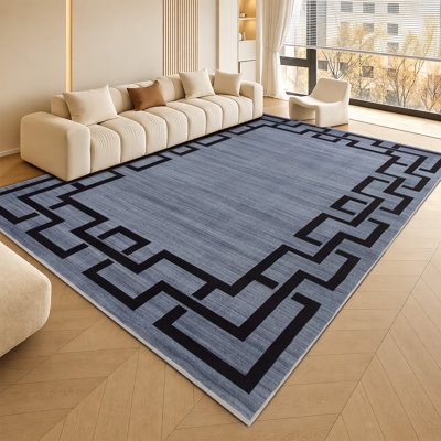 Aspire Homeware Grey Geometric Area Rug Modern Indoor Carpet